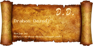 Drahos Dezső névjegykártya
